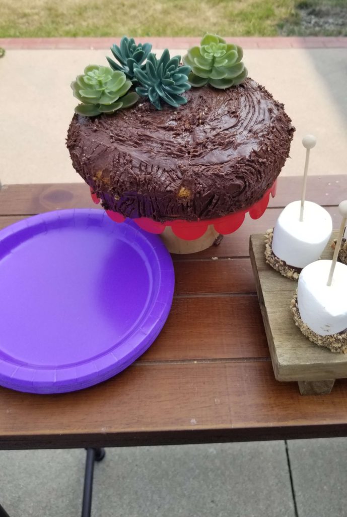 Tree stump cake